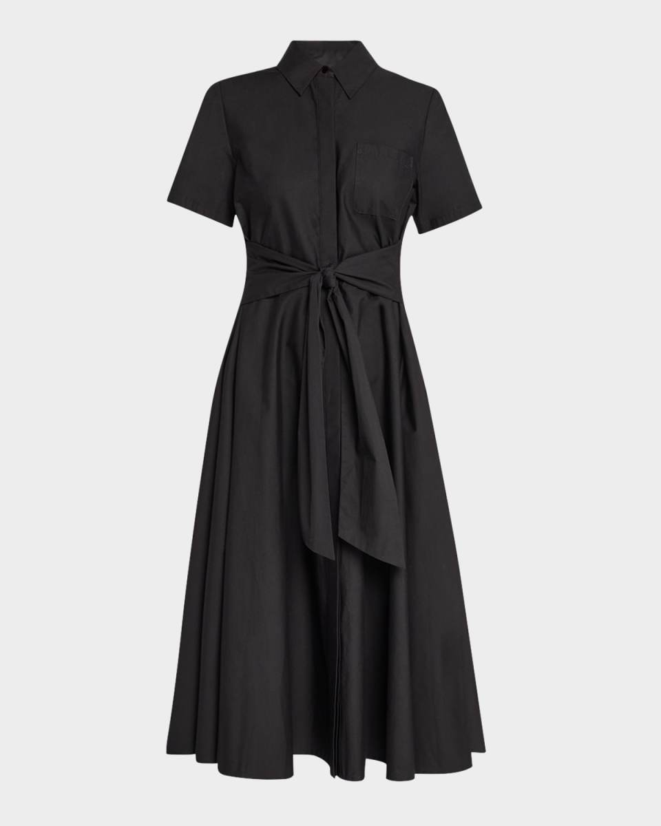 Megan Tie-Front Midi Shirtdress